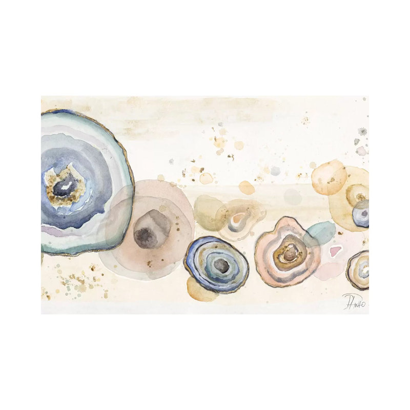 "Agates Flying Watercolor" par Patricia Pinto, reproduction d’art, Pas de tapis, H 40 po x l 60 po x P 1,5 po, Toile tendue