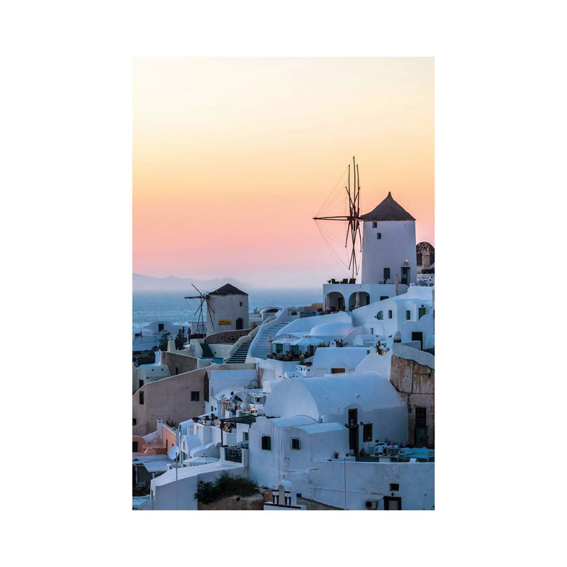 Sunset In Santorini by Matteo Colombo - Wrapped Canvas Print, 20.32 cm H x 30.48 cm W