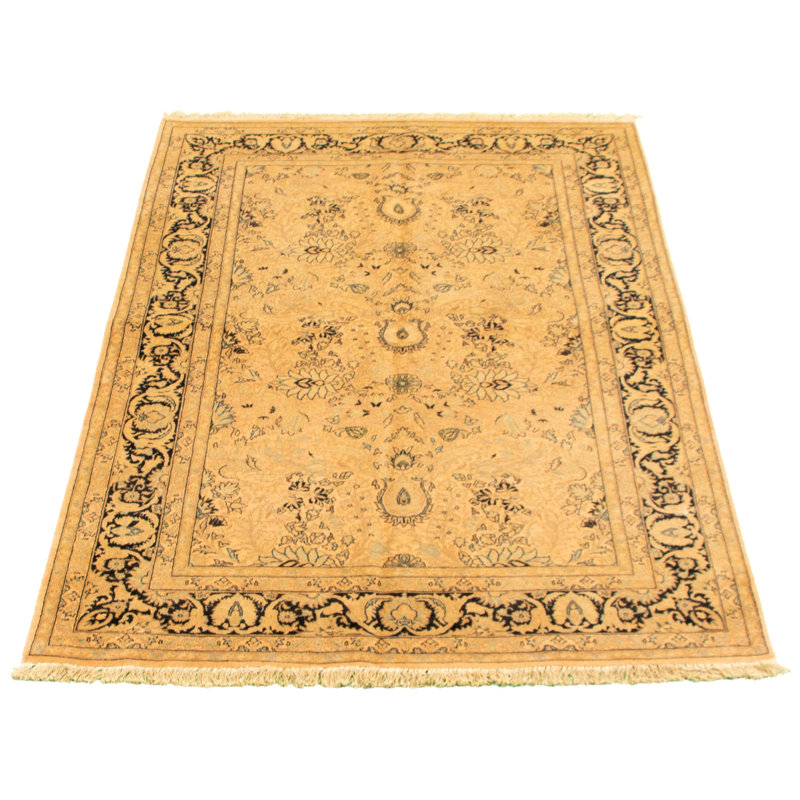 Tapis décoratif en laine noué à la main de conception unique 4 pi 6 po x 7 pi noué à la main new age pakh