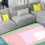 Tapis vert délavé à motif géométrique lavable à la machine avec envers antidérapant