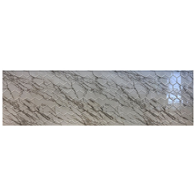 Panneaux de dosseret en PVC 2 pi x 8 pi Hex, Marbre