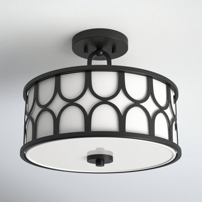 Bayberry 2 Light Fabric Semi Flush Mount