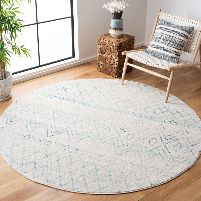 Seeger 700 Performance Geometric Rug, Round 6'7"