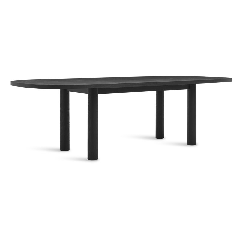 Good Times Oval Solid Wood Dining Table, Black Ash, 45" W x 100" L