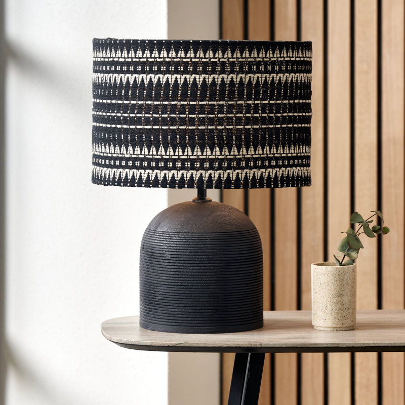 Nelu Wood Table Lamp, Black