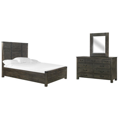 California King Panel Bed And Drawer Drawer Dresser With Portrait Mirror