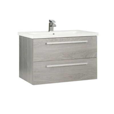 Clifton 800mm Wall Mounted Single Bathroom Vanity with Vitreous China Basin