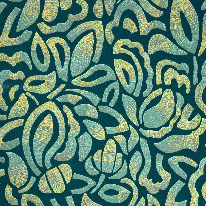 Pepper Embossed Fabric Brussels Lace Lana Wallpaper Roll, Green