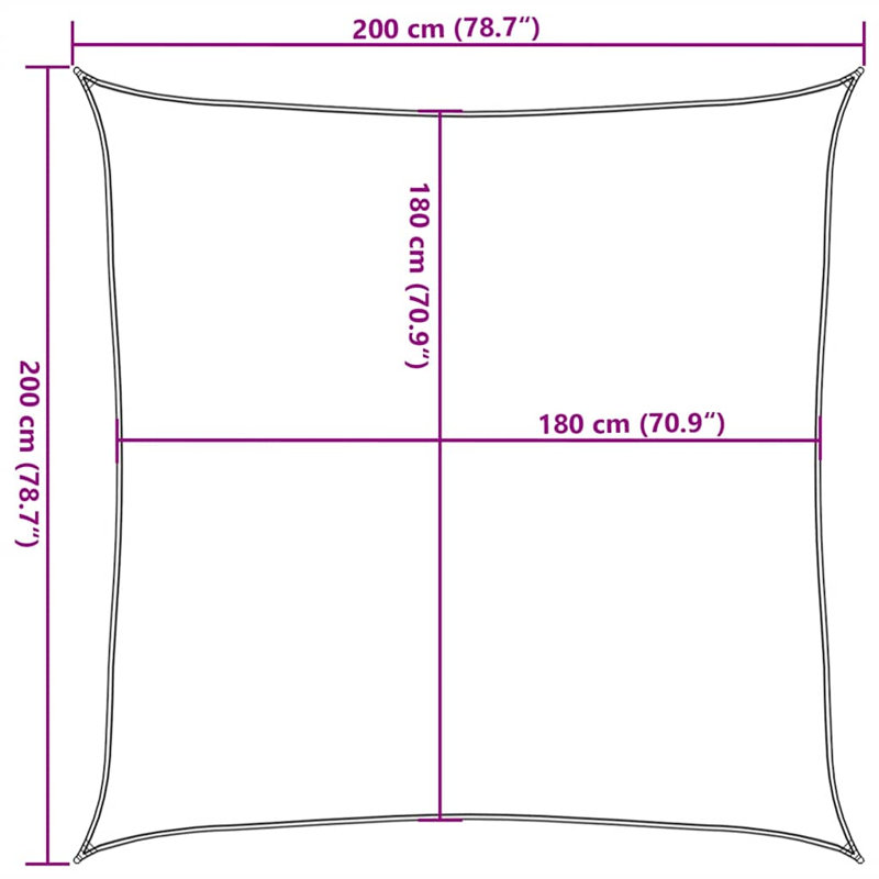 Fithian 2m x 2m Square Shade Sail, Taupe