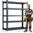 72"h Heavy Duty Shelves, 2000lbs Capacity Metal, Adjustable For Garage, Black Metal Shelving Storage, Capacity,
