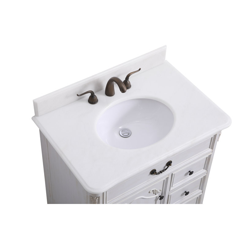 Ensemble de meuble-lavabo simple 32 po Angelique, Blanc, Blanc pur