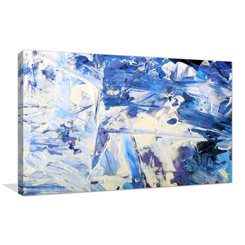 Bleu et blanc - reproduction sur toile tendue, H 18 po x l 30 po x P 1 po