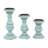 Mango Wood Turned Style Pillar Candle Holders (Set of 3)-2146331577