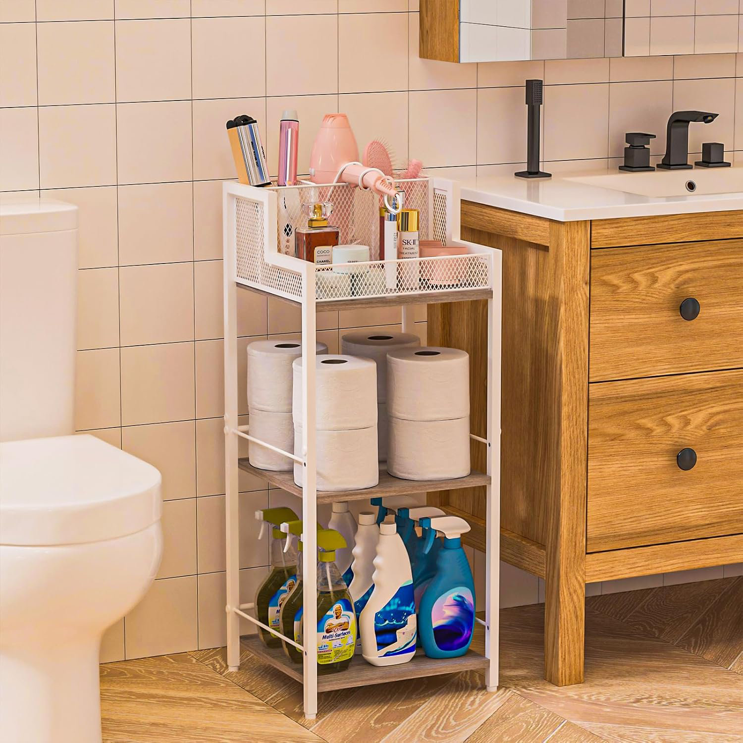 Ebern Designs Hair Tool Organizer With Removable Compartments, Bathroom — free download