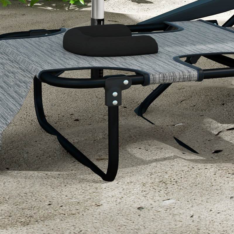 Chaise longue d'extérieur Shinice, Mélange de gris