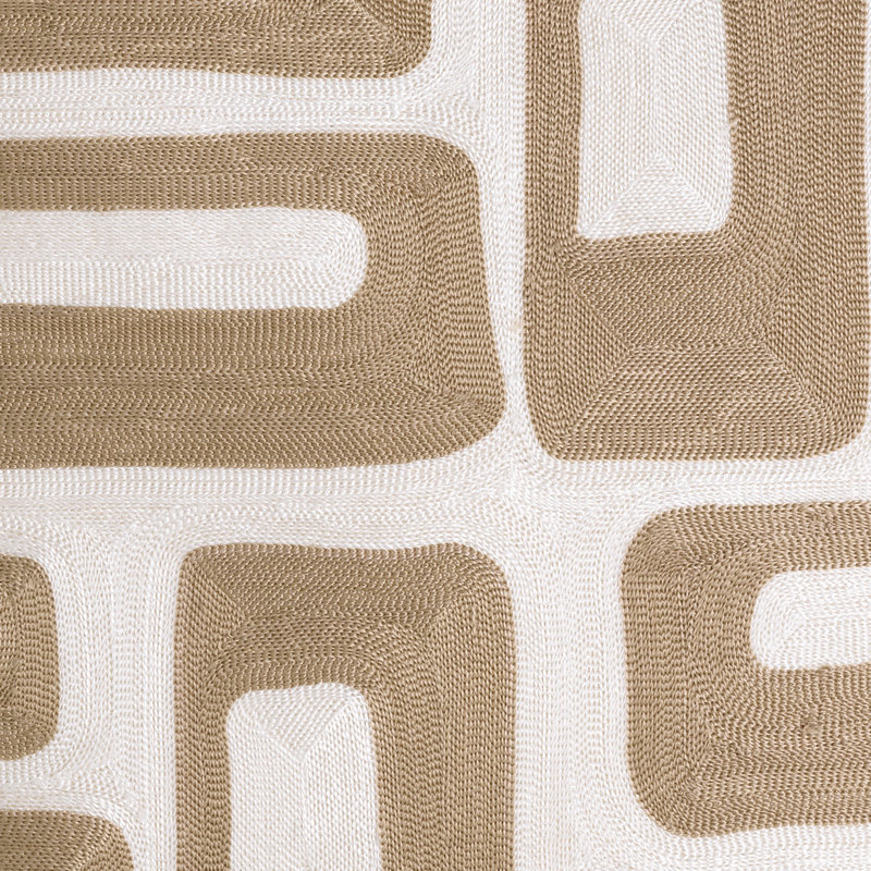 Cerva Square Pillow Cover & Insert, Beige/White Geometric
