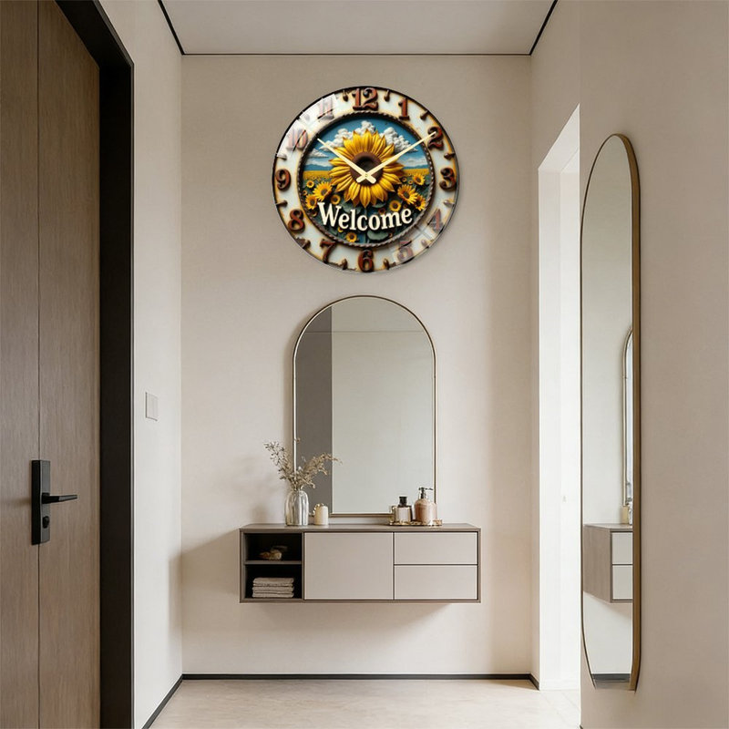 Horloge murale en verre 24 po