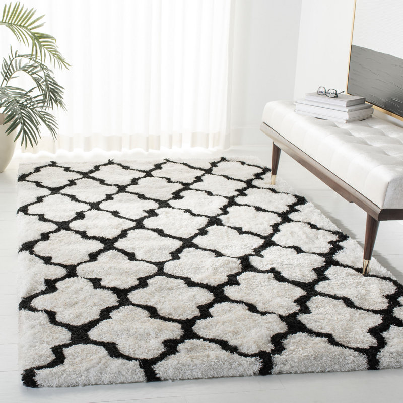 Tapis à poils longs touffeté à la main Rozanne, Rectangle 4 pi x 6 pi