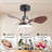 24" Black small  Ceiling Fan with Light remote control ,Modern Low Profile Ceiling Fan, 6-Speeds Quiet Reversible DC motor for Bedroom,Kitchen-1926859573