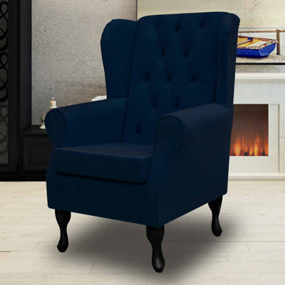 Upholstered Cotton Blend Wingback Chair