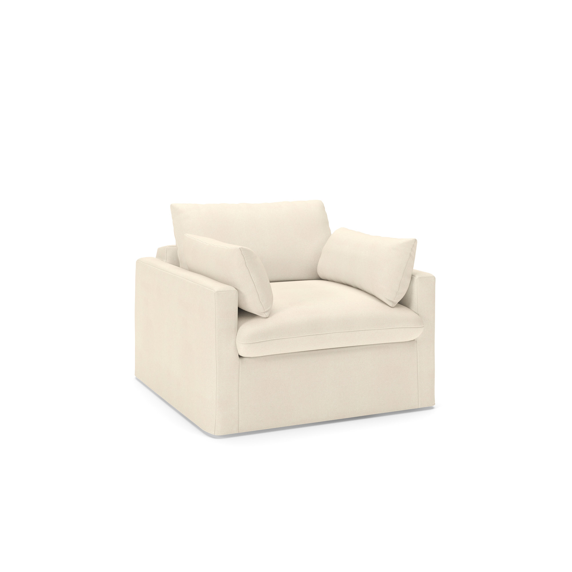 Luna Slipcovered Chair and a Half, Bayou Natural Canvas