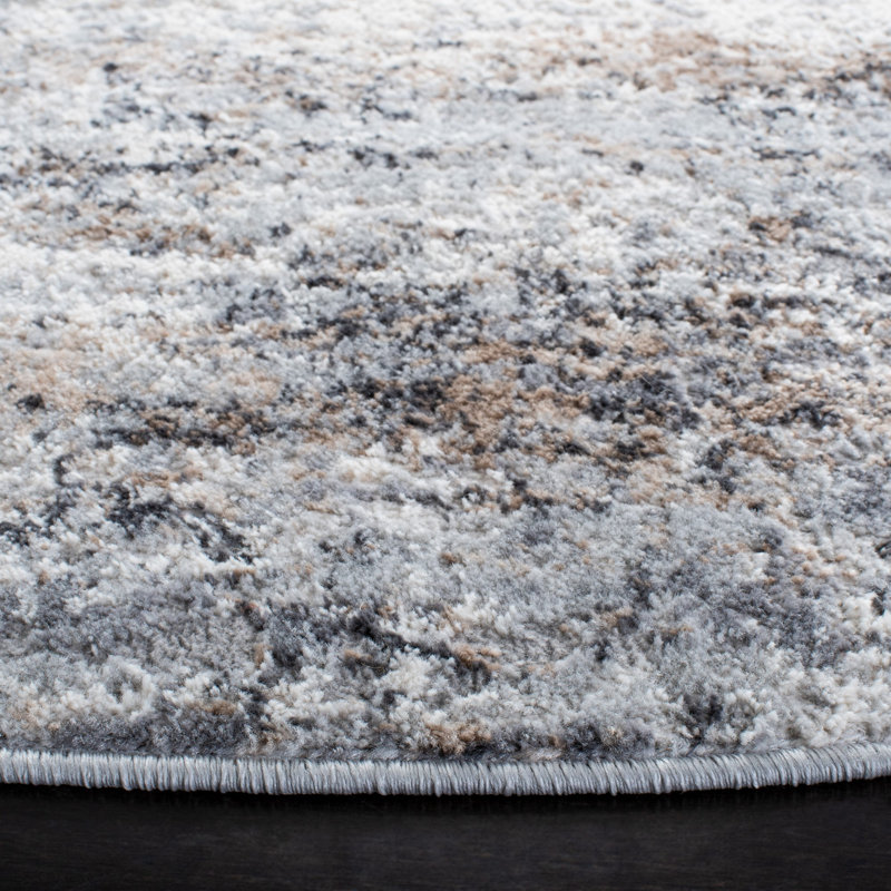 Tapis abstrait en coton Kowalski, Rond 6 pi 7 po