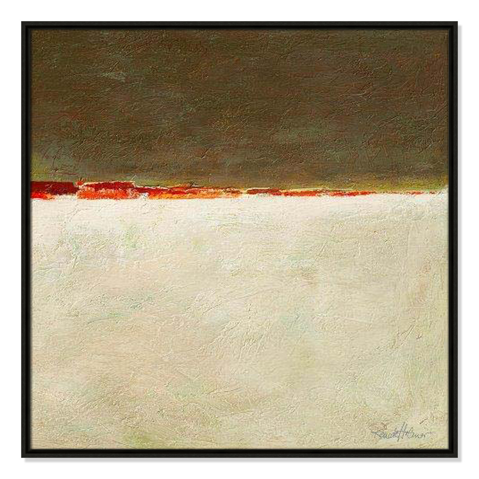 Orange Horizon I by Renate Holzner, Espresso Framed, 31.5'' H x 31.5'' W x 2'' D