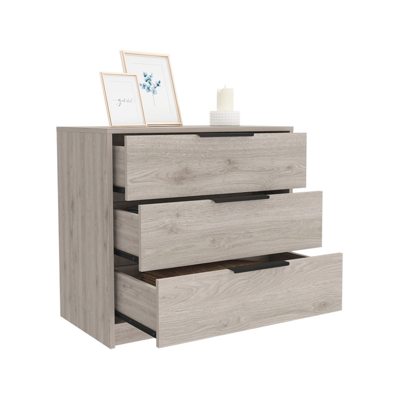 Commode 3 tiroirs N 27,5 po Nasura, Gris