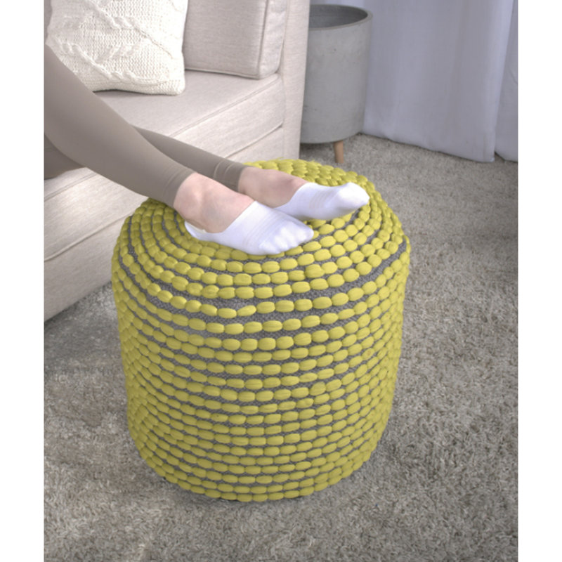 Pouf d'intérieur noir avec caractéristique de l'eau de rivière, Green