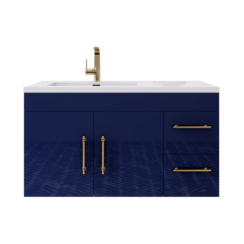 Ensemble de meuble-lavabo simple 42 po Trevah, Bleu nuit
