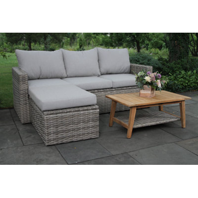 Ensemble de conversation modulaire en rotin avec coussins 3 pièces Genesis