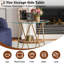 Table d'appoint ronde, table de bout en verre avec tablettes de rangement-1178079213