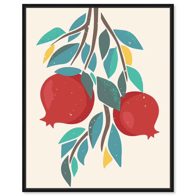 Passion fruits - peinture sur toile, H 45 po x l 36 po, Cadre noir