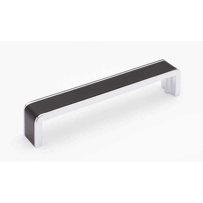 Fusion 6" Center to Center Bar Pull, Matte Black/Polished Chrome