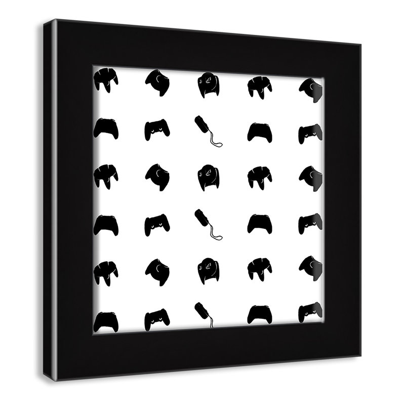 Imprimé papier à motif de joueur, H 10 po x l 10 po x P 0,63 po, Cadre noir