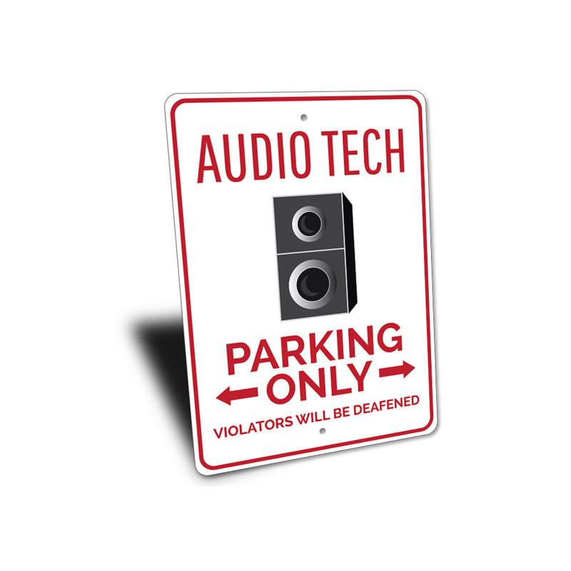 Enseigne en aluminium Audio Tech, H 14 po x l 10 po x P 0,04 po