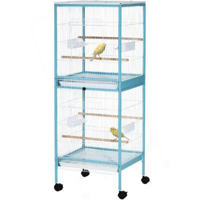 Large Space Bird Cage,Aviary House with Wheels,Four Doors,Easy to Clean Bird Habitat