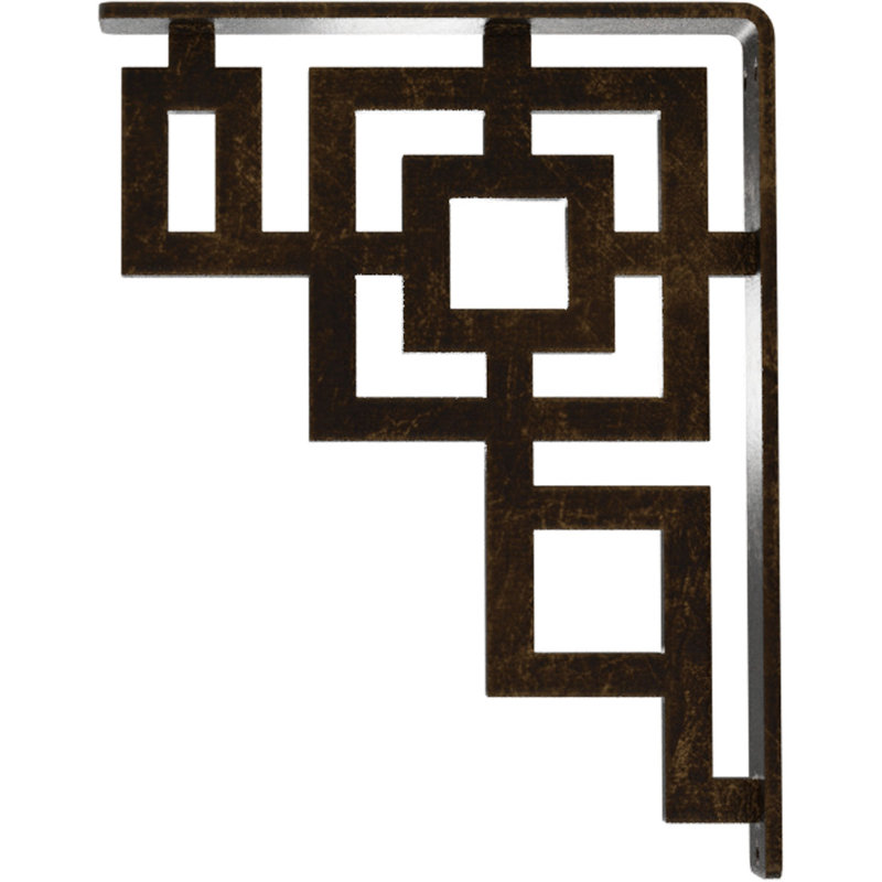 Support en fer forgé Eris, Laiton antique, H 10 po x l 1,5 po x P 7,5 po