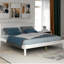 Lit plateforme double avec tête de lit, construction blanche-154634954-154634957