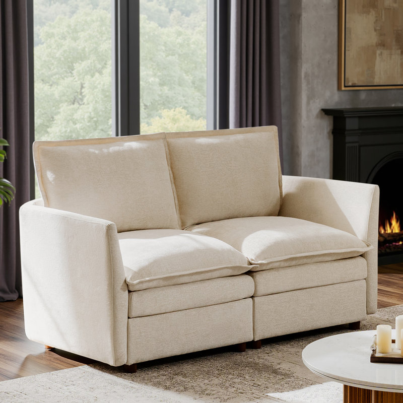 Canapé moderne surdimensionné avec rangement 67,5 po Cashin, Beige