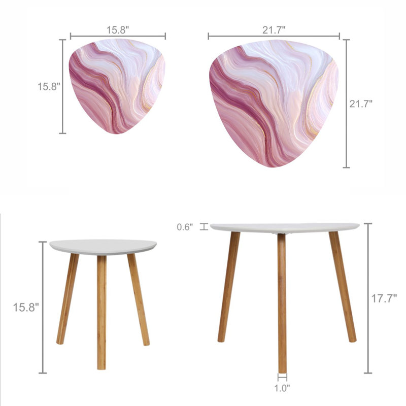 Ensemble de 2 tables basses gigognes Triangle