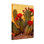 Plantes et fleurs de cactus avec des fleurs rouges sur fond jaune