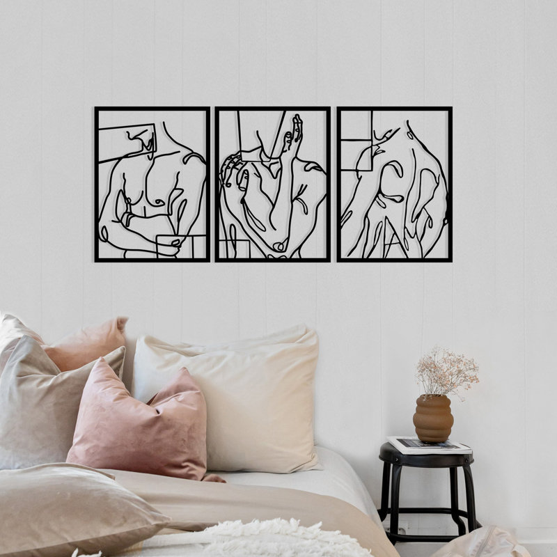 Decorative Metal Wall Accessory, Black Finish, 44.9 x 19.7 inches | 100% Metal Construction, Thickness: 0.05 inches | Stylish Home Décor for Living Room, Office, & Bedroom | Durable & Eye-Catching Design