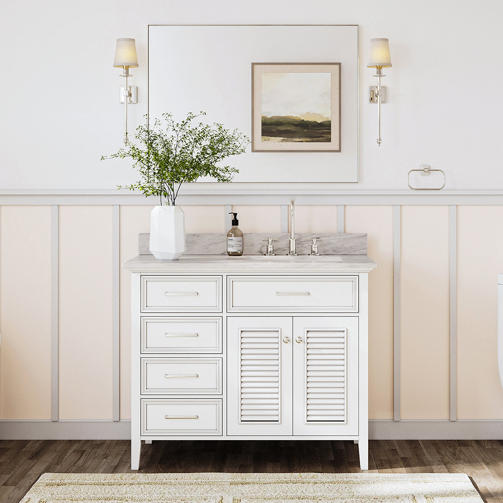 43'' Single Bathroom Vanity, Right, White