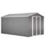 8x12 Ft Lockable Metal Garden Tool Storage, Grey, Aluminum Frame, Ample Room For Bicycles, Double Doors Quick And Easy Access To Storage Large Grey Outdoor Shed With Door, Essentials, Convenient Dual