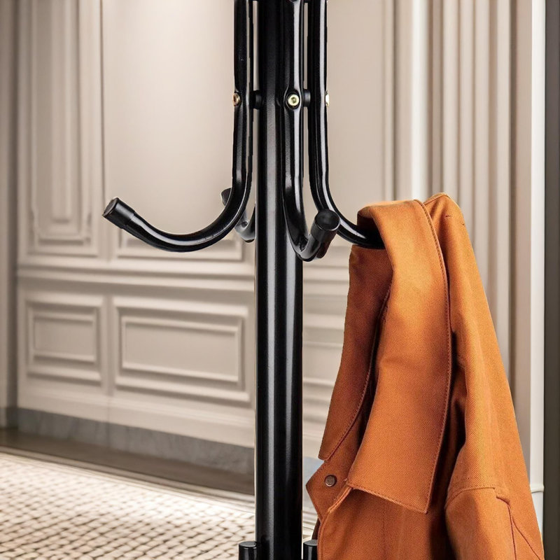 Alberdia Metal Freestanding 12- Hook Coat Stand Entryway Hallway Furniture