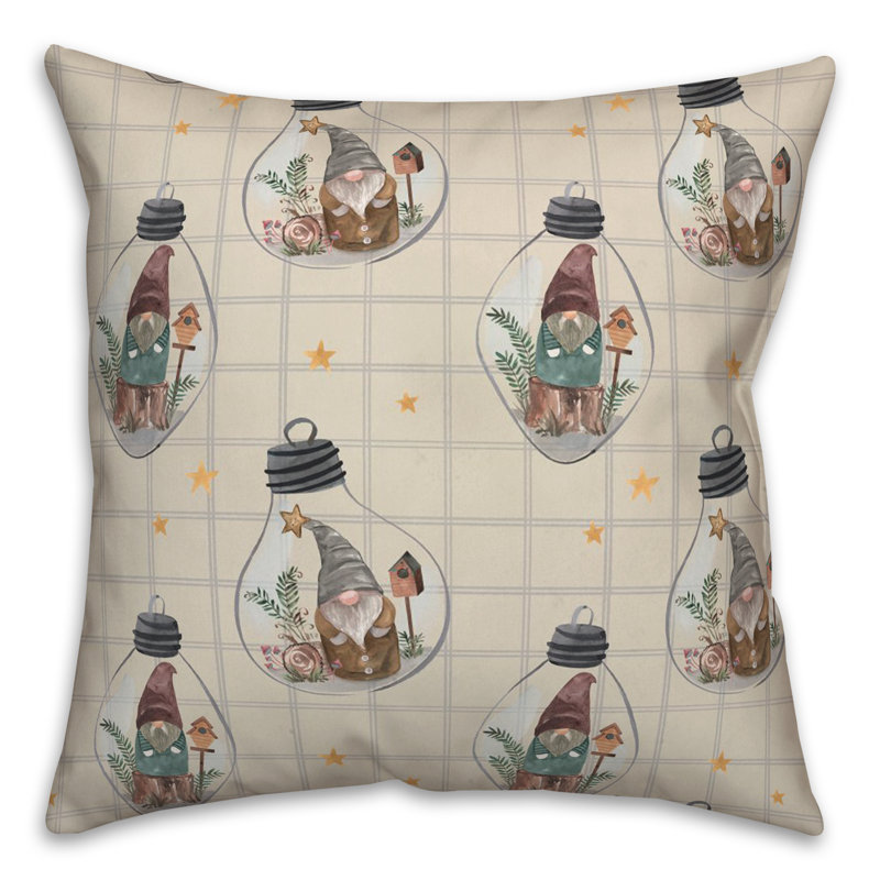 Throw Pillow, Cream/Gray