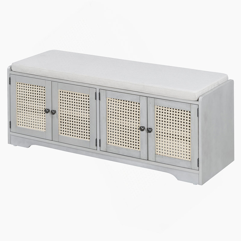 Banc de rangement Rustic, Beige / gris délavé