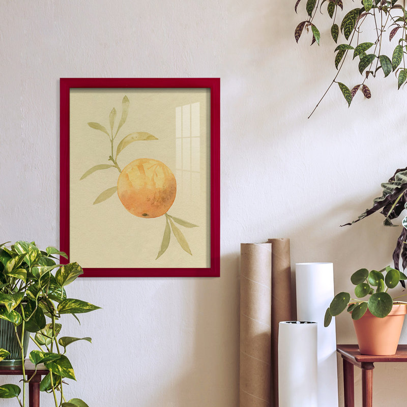«Dappled Oranges IV», reproduction d'un seul cadre, H 15 po x l 12 po x P 1 po, Rouge