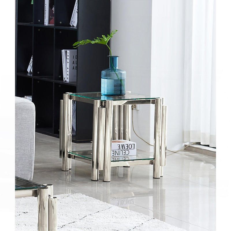 Table de bout carrée, Argent argent